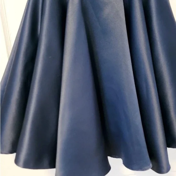 Blue Strapless Sweetheart Fit and Flare Dress - Picture 6 of 9